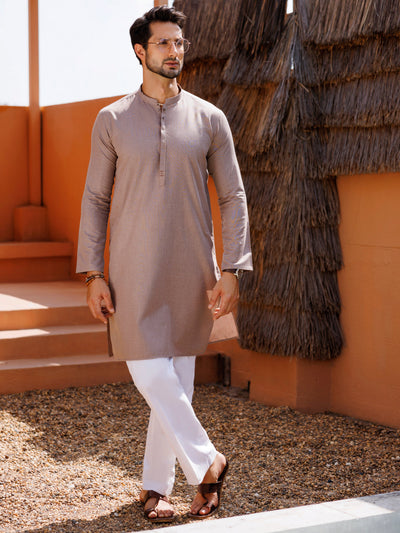 Blended Brown Kurta - Almirah