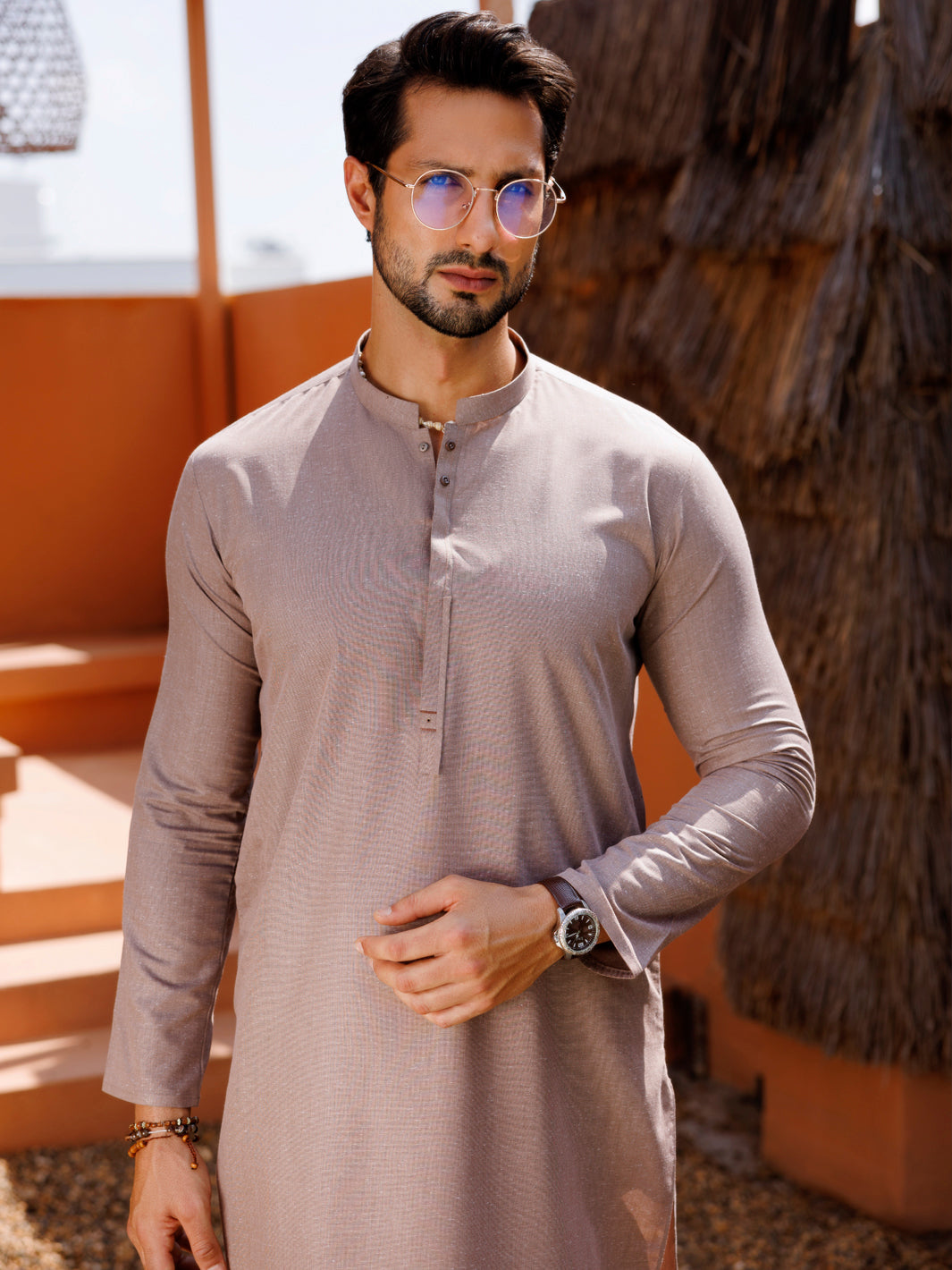 Blended Brown Kurta - Almirah