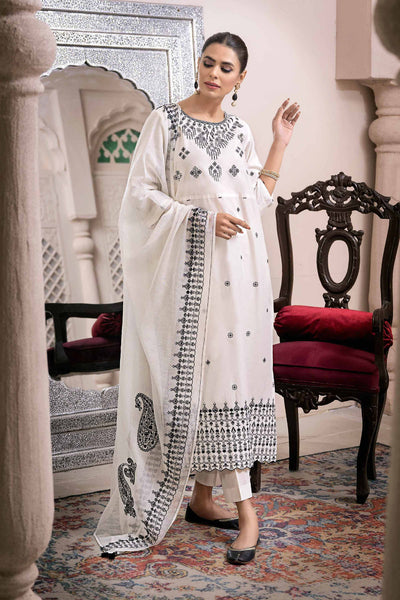 Embroidered Ivory 3 Piece Suit - Nishat