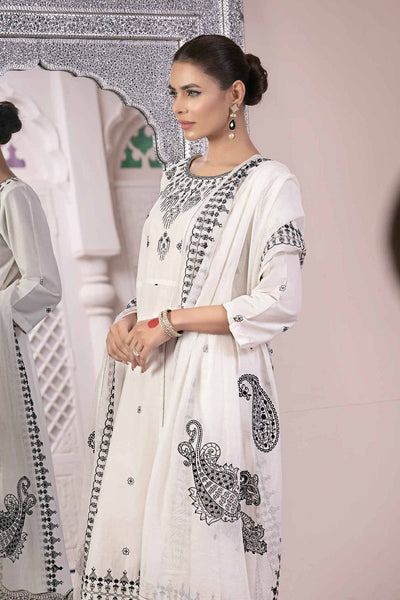 Embroidered Ivory 3 Piece Suit - Nishat