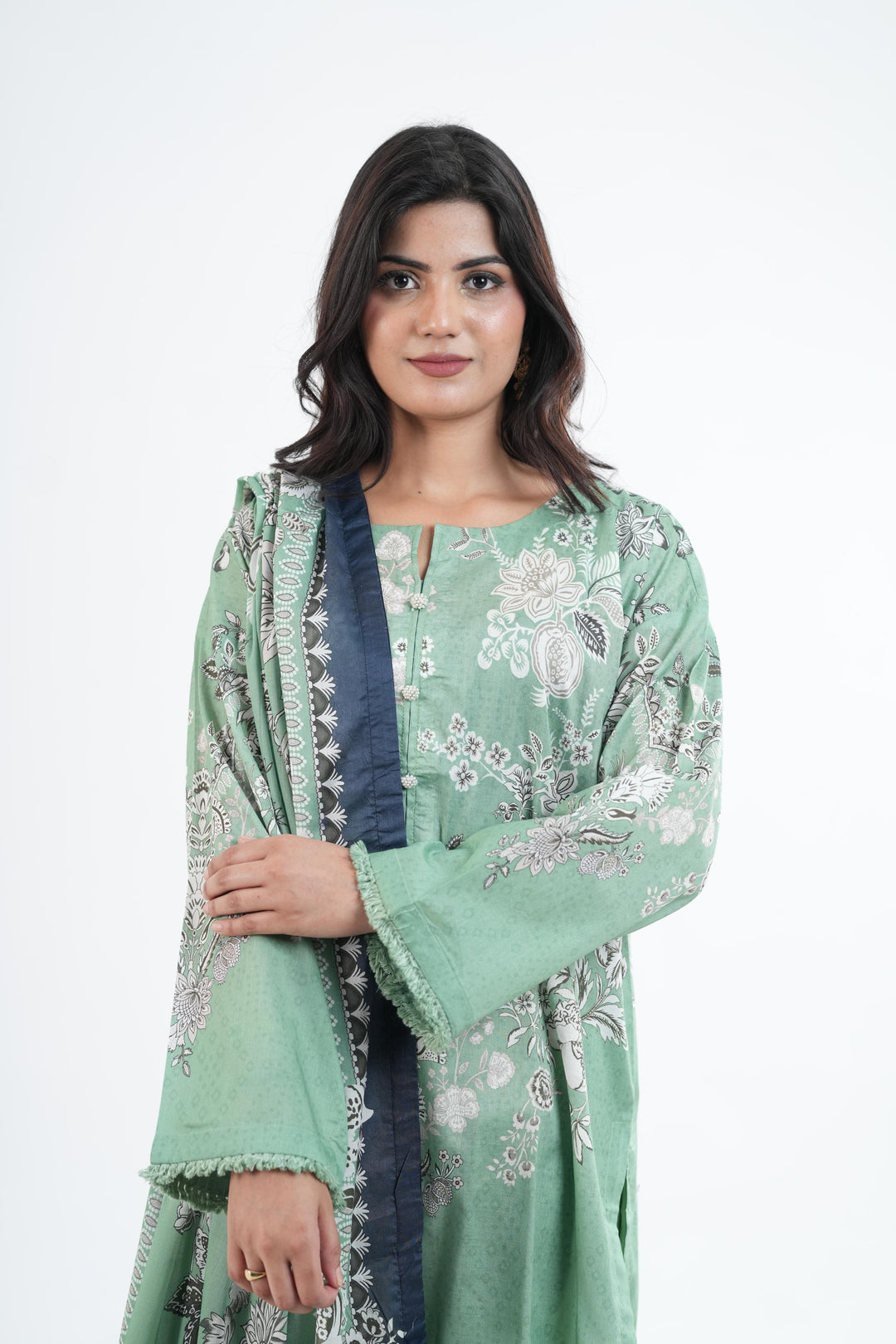 Khaddar Green Stitched Suit - Khaadi