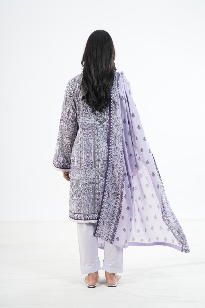 Khaddar Grey Stitched Suit - Khaadi