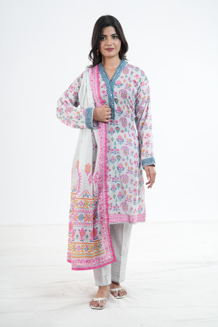 Khaddar Light Purple Stitched Suit - Khaadi