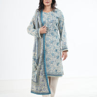 Khaddar Beige Stitched Suit - Khaadi