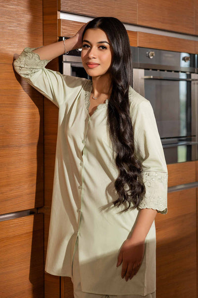 Embroidered Loungewear Mint 2 Piece Suit - Nishat