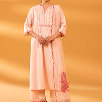 Embroidered Pink 3 Piece Suit - Nishat