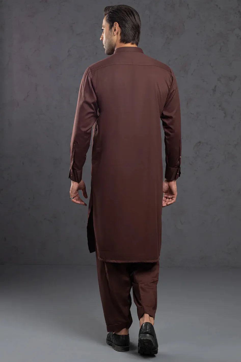 Blended Maroon Kurta Trouser - Almirah