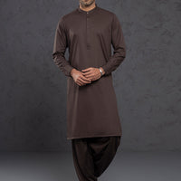 Blended Brown Kurta Trouser - Almirah