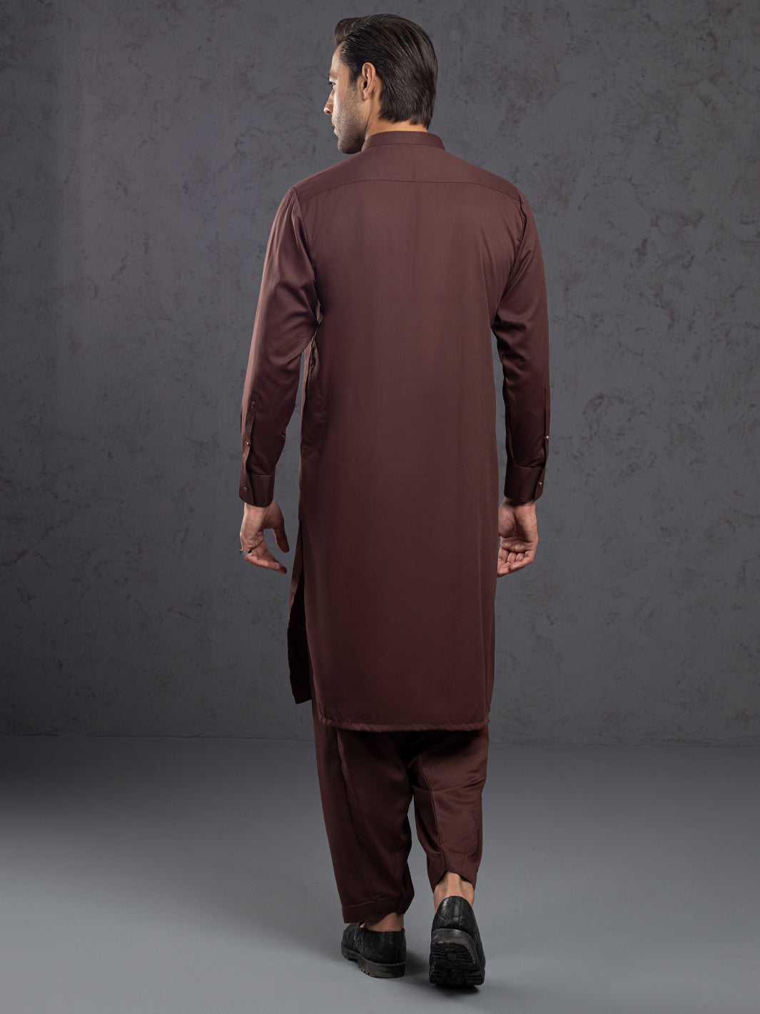 Blended Maroon Shalwar Kameez - J. Junaid Jamshed