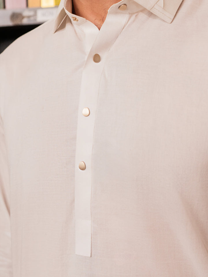Cotton White Shalwar Kameez - Almirah
