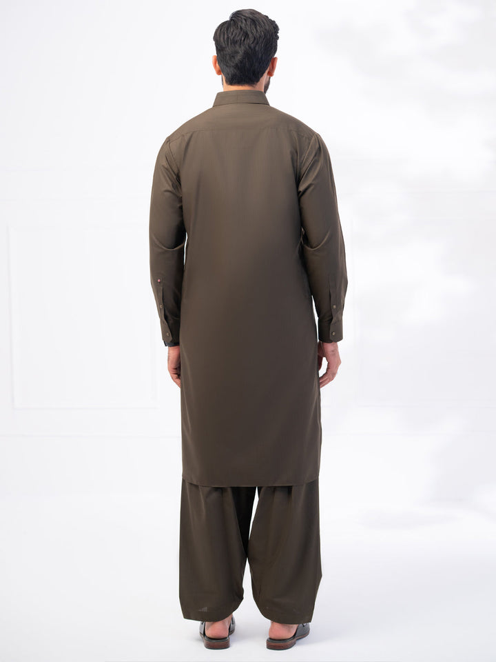 Polyester Olive Green Shalwar Kameez - Almirah