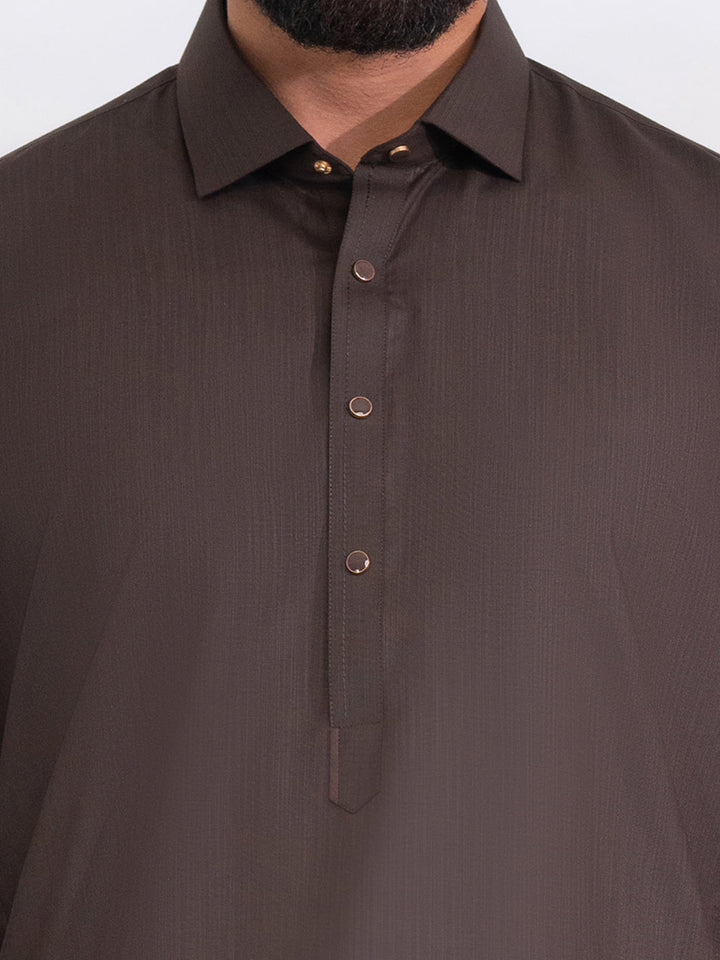 Polyester Dark Brown Shalwar Kameez - Almirah
