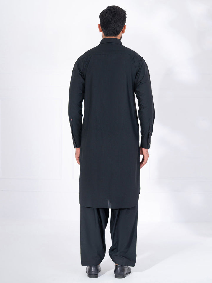 Polyester Black Shalwar Kameez - Almirah