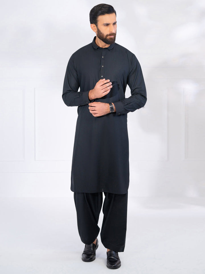 Polyester Black Shalwar Kameez - Almirah