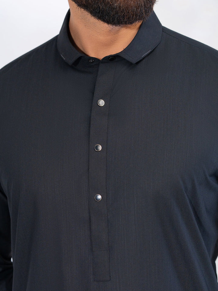 Polyester Black Shalwar Kameez - Almirah