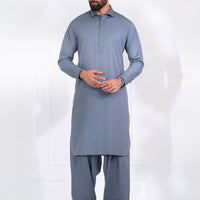 Polyester Grey Shalwar Kameez - Almirah