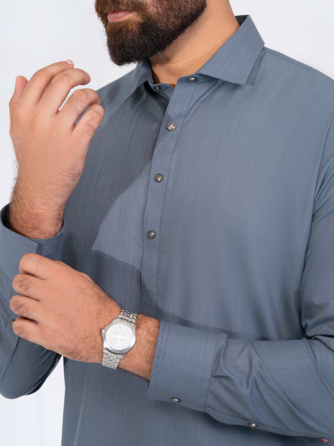 Polyester Grey Shalwar Kameez - Almirah