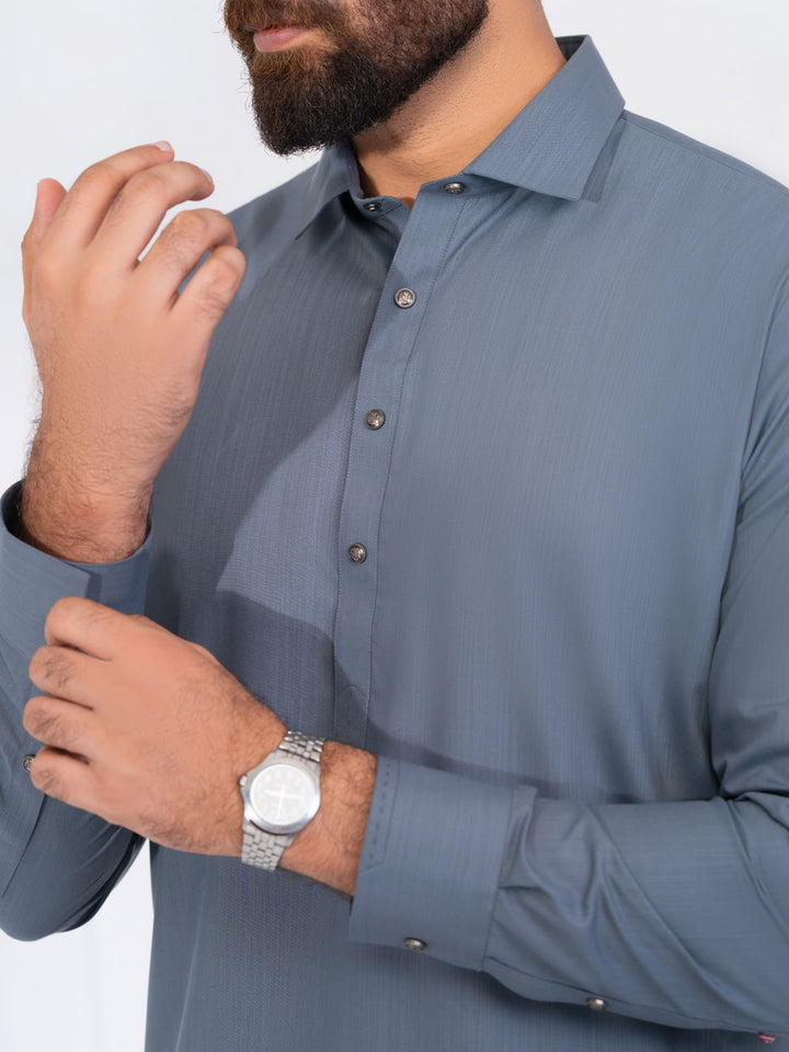 Polyester Grey Shalwar Kameez - Almirah