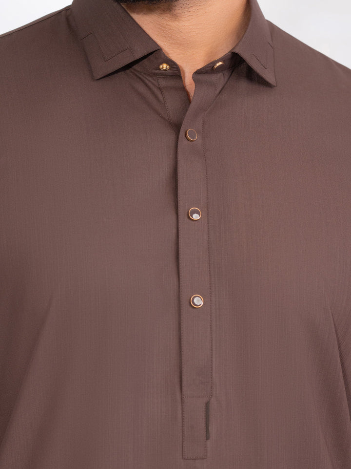 Polyester Brown Shalwar Kameez - Almirah