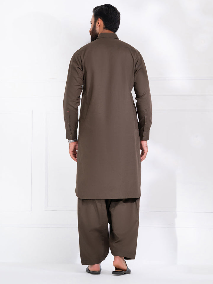 Blended Olive Green Shalwar Kameez - Almirah