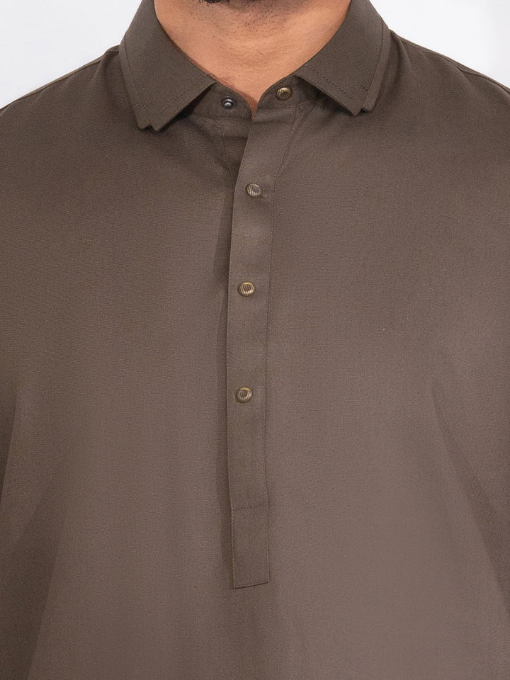 Blended Olive Green Shalwar Kameez - Almirah