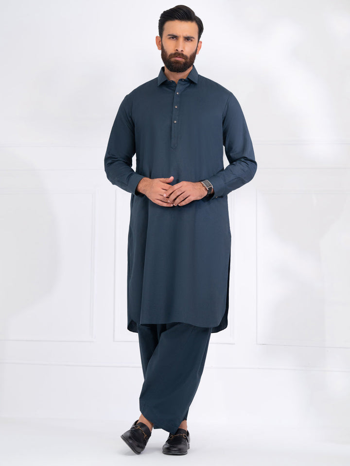Blended Teal Shalwar Kameez - Almirah