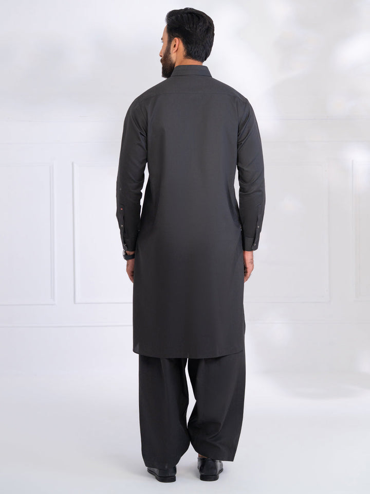 Blended Charcoal Grey Shalwar Kameez - Almirah