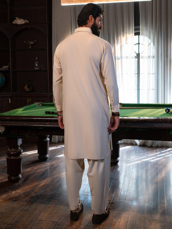 Blended Cream Shalwar Kameez - Almirah