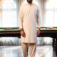 Blended Cream Shalwar Kameez - Almirah
