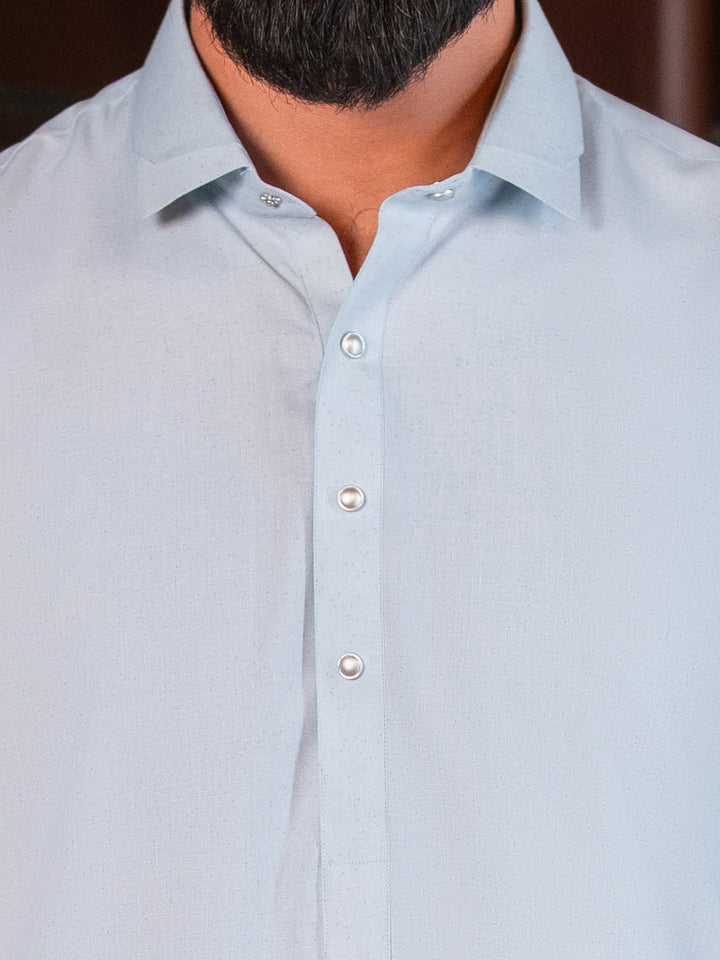 Blended Sky Blue Shalwar Kameez - J. Junaid Jamshed