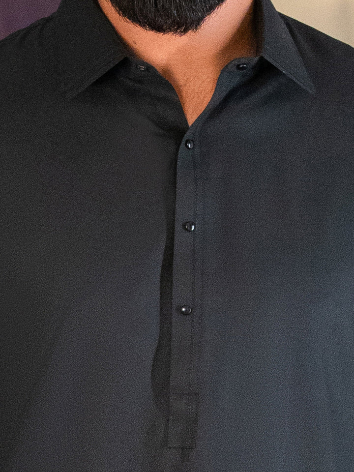Blended Black Shalwar Kameez - Almirah