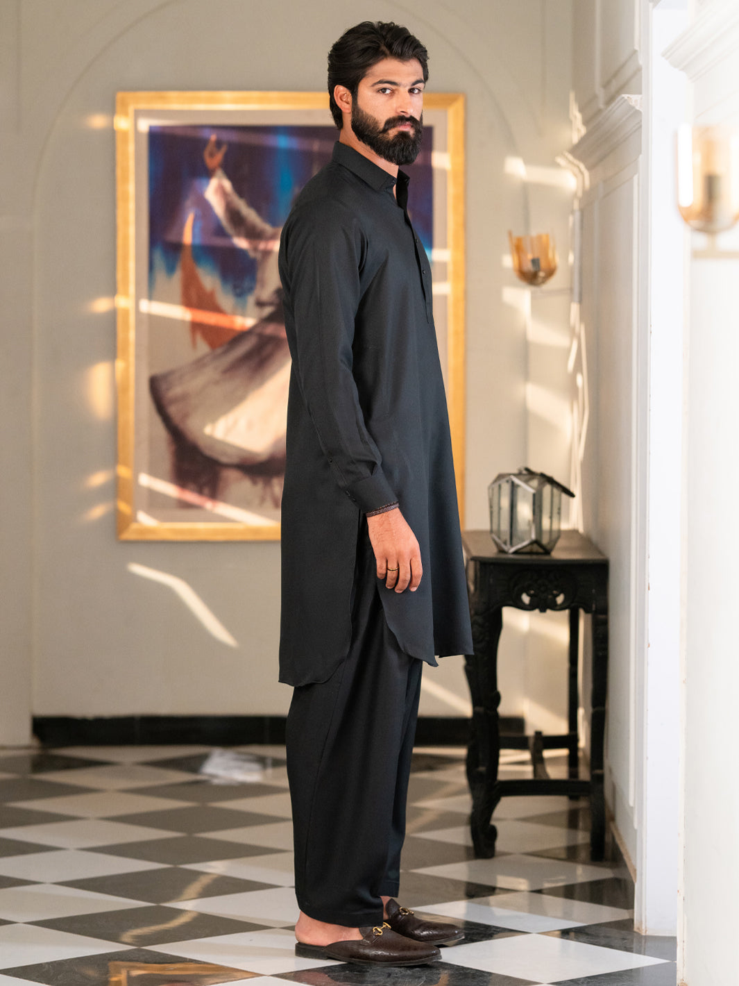Blended Black Shalwar Kameez - Almirah