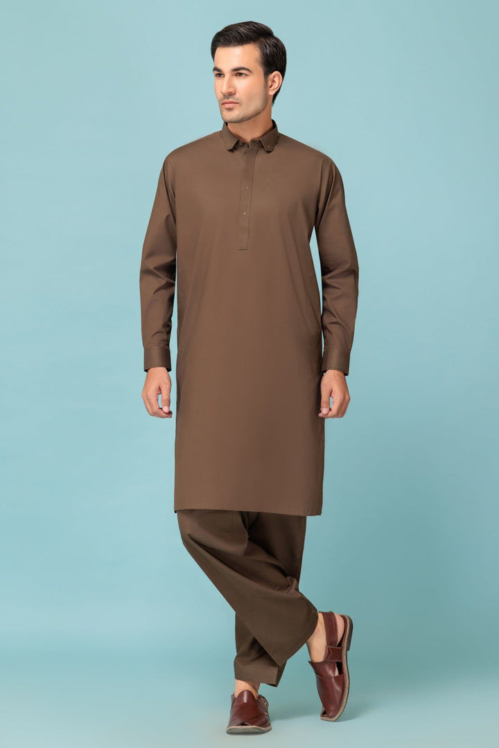 Cotton Brown Kurta Shalwar - Bonanza
