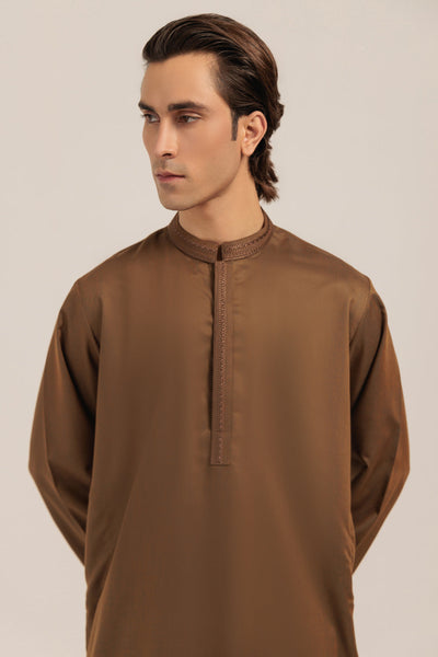 Blended Golden Kurta Shalwar - Bonanza