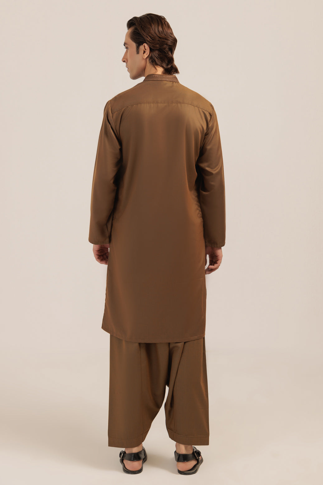 Blended Golden Kurta Shalwar - Bonanza