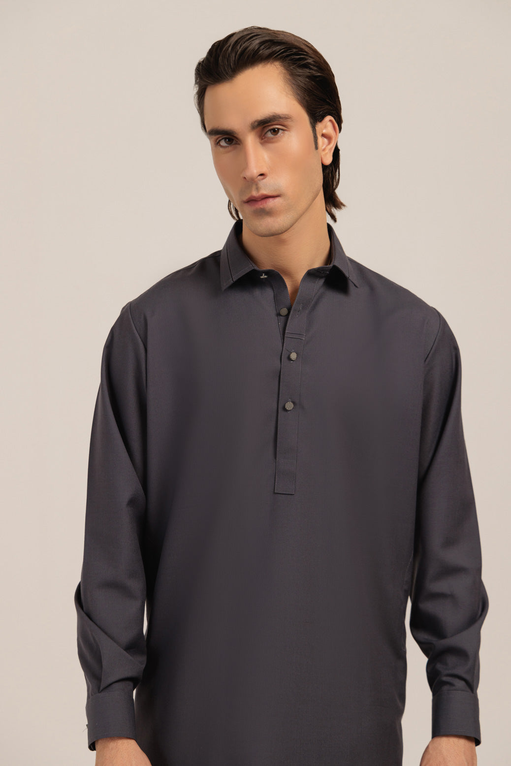 Blended Grey Kurta Shalwar - Bonanza