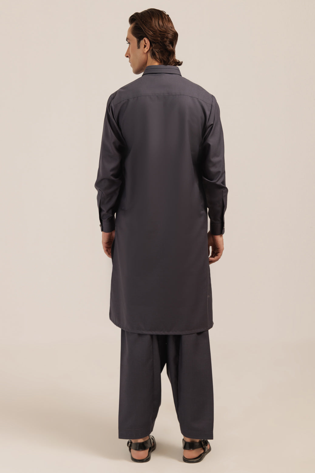 Blended Grey Kurta Shalwar - Bonanza