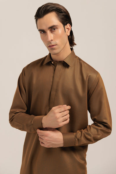 Blended Golden Kurta Shalwar - Bonanza