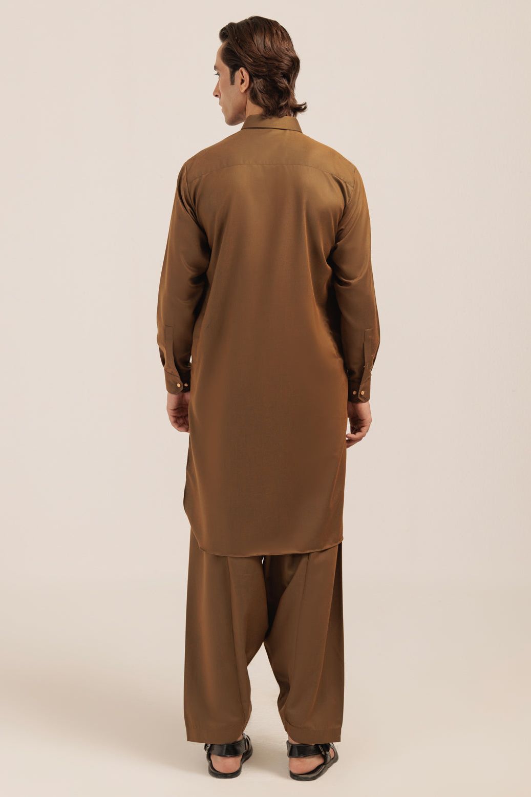 Blended Golden Kurta Shalwar - Bonanza