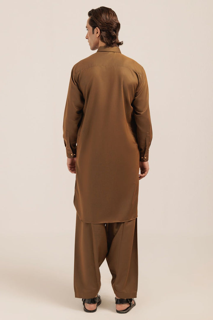 Blended Golden Kurta Shalwar - Bonanza