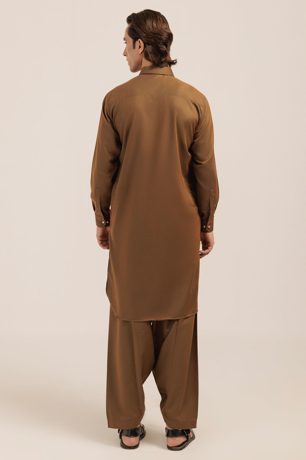 Blended Golden Kurta Shalwar - Bonanza