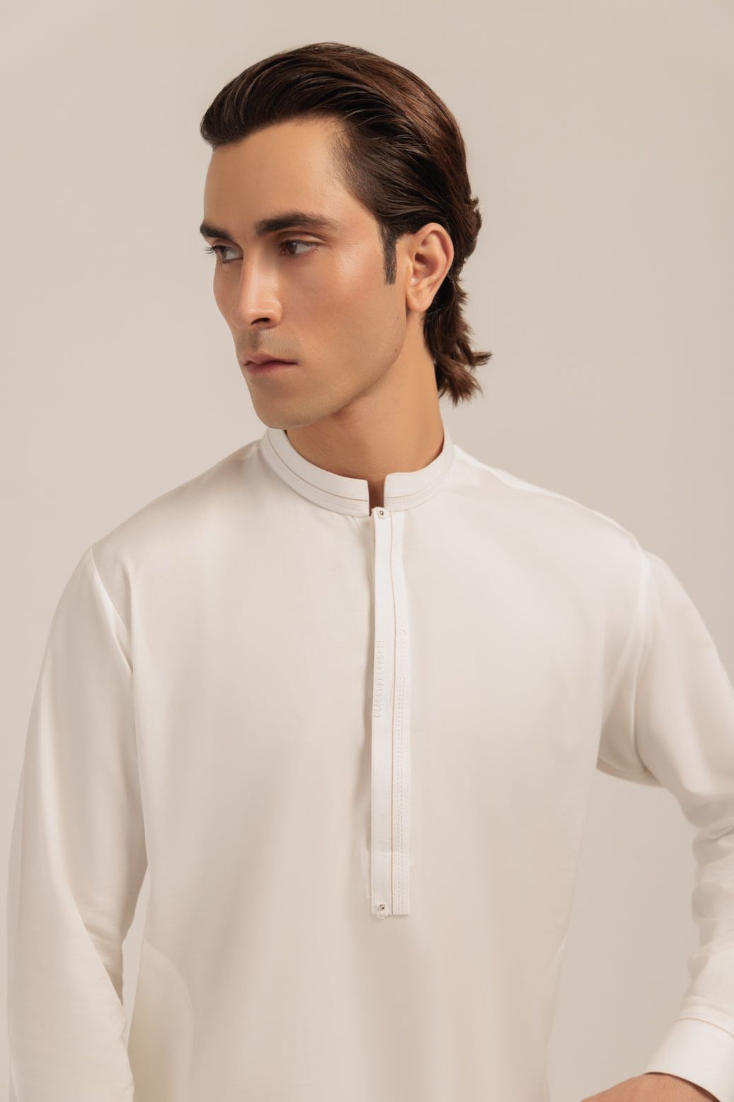 Blended White Kurta Shalwar - Bonanza