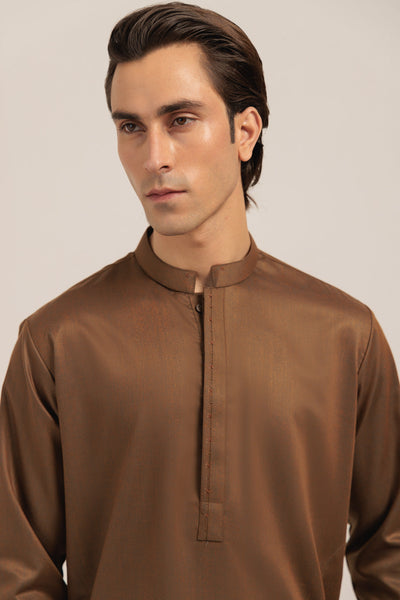 Blended Golden Kurta Shalwar - Bonanza