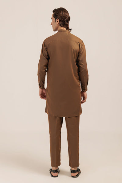 Blended Golden Kurta Shalwar - Bonanza