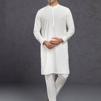 Blended White Kurta Trouser - J. Junaid Jamshed