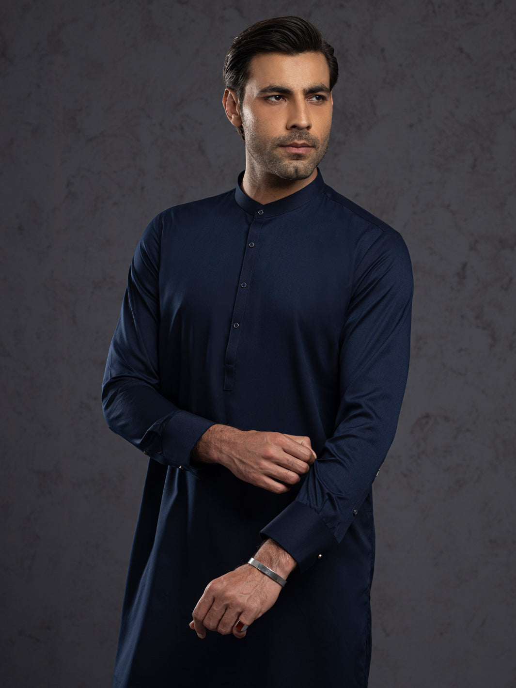 Blended Midnight Blue Kurta Trouser - Almirah