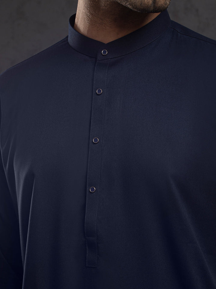 Blended Midnight Blue Kurta Trouser - Almirah