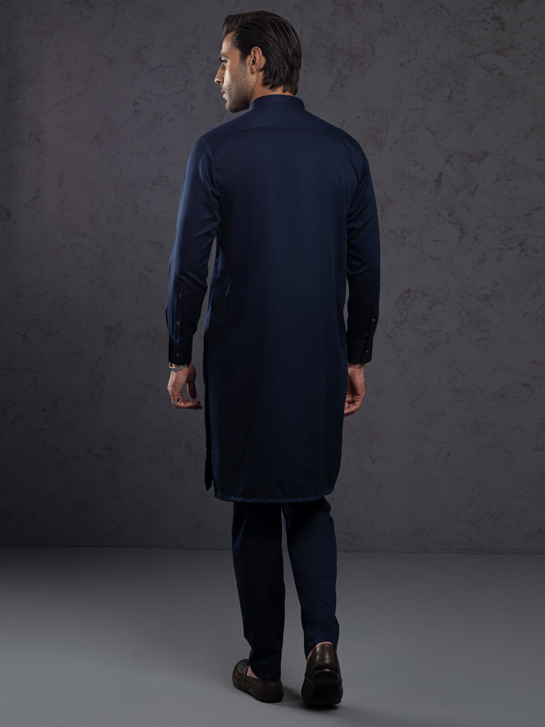 Blended Midnight Blue Kurta Trouser - Almirah