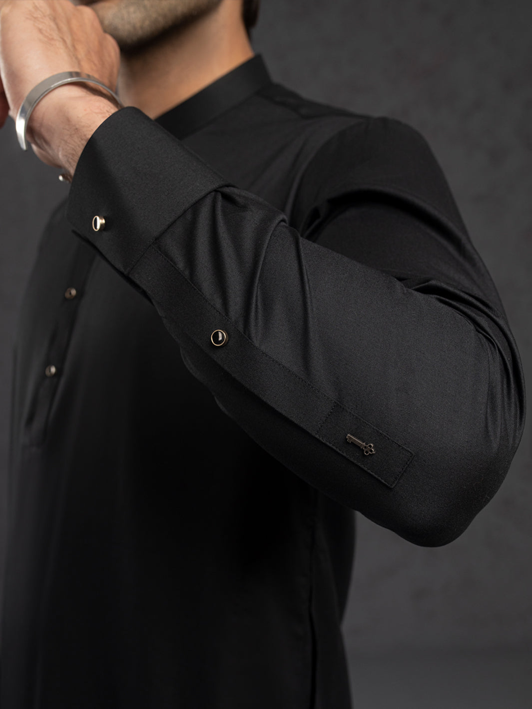 Blended Black Kurta Trouser - Almirah