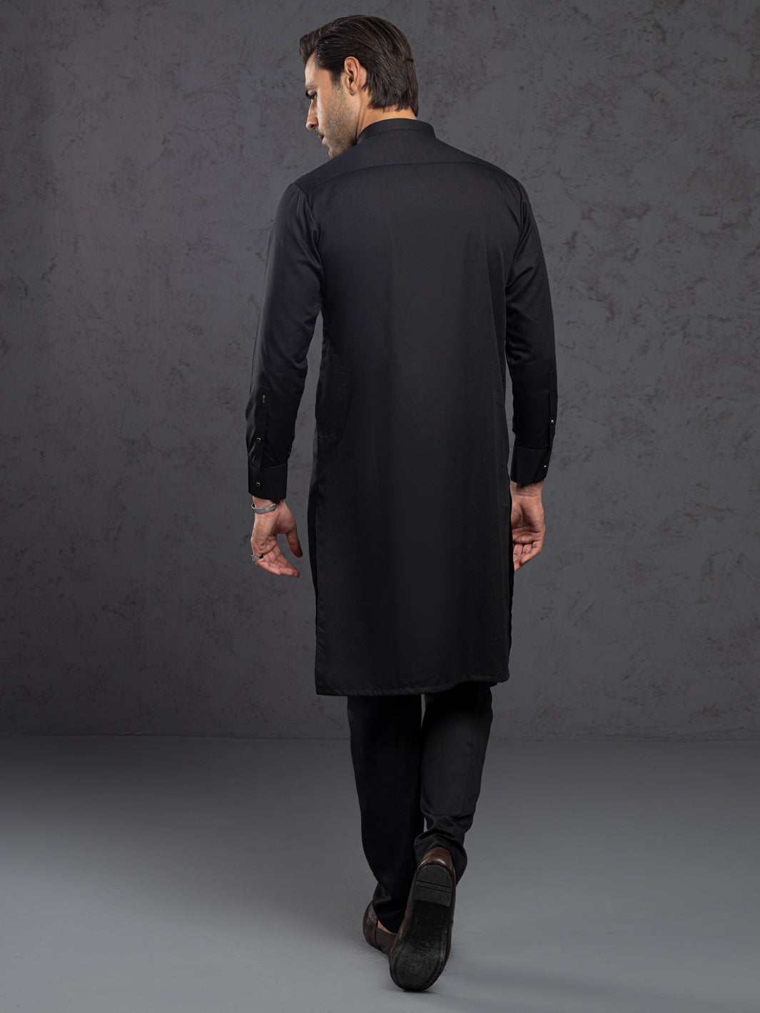Blended Black Kurta Trouser - J. Junaid Jamshed